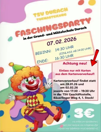 Faschingsparty in der Grund- und Mittelschule Durach