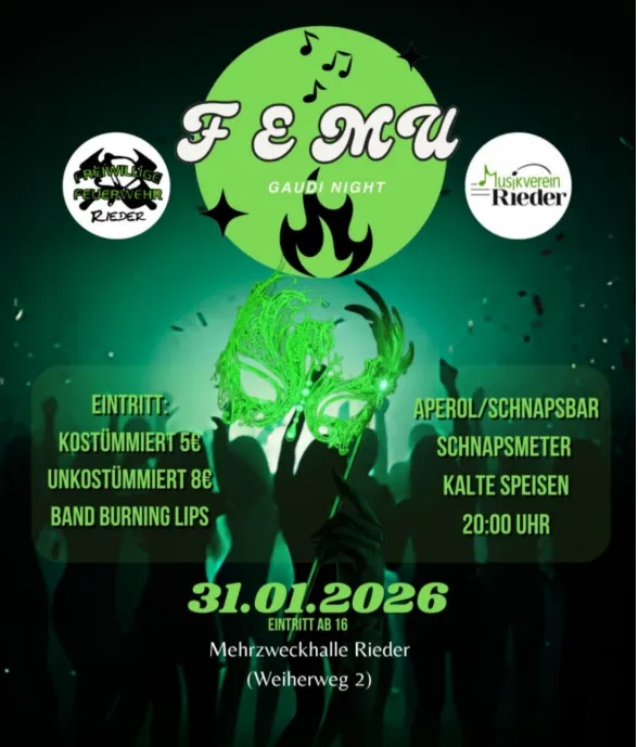 FEMU Gaudi Night in der Mehrzweckhalle Rieder