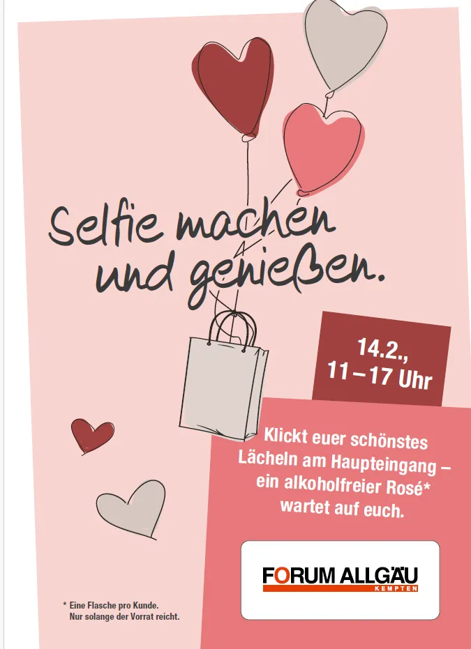 Selfie Point zum Valentinstag im Forum Allgäu