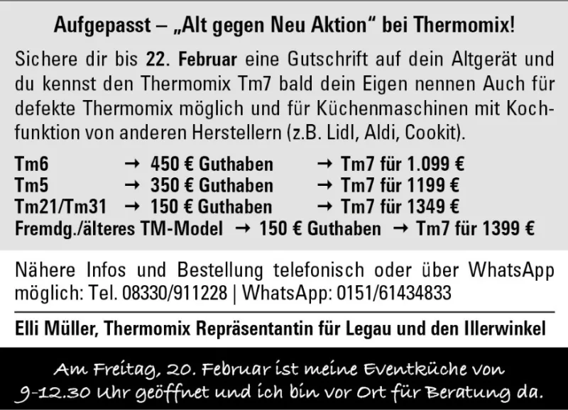 Alt gegen Neu Aktion bei Thermomix in Legau