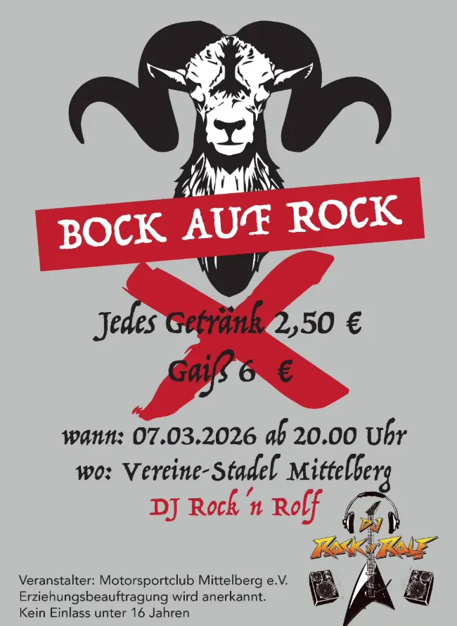Bock auf Rock im Vereine-Stadel Mittelberg