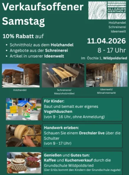 Verkaufsoffener Samstag bei Allgäuer Wertholz