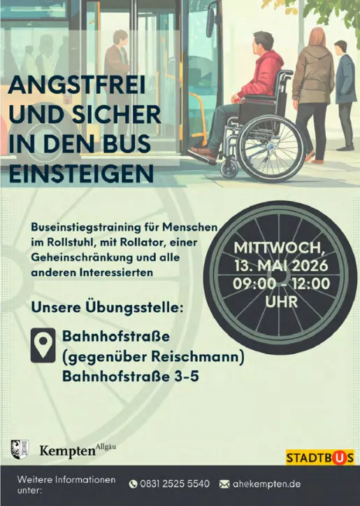 Angstfrei und sicher in den Bus einsteigen in Kempten