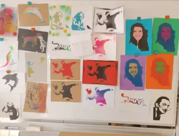 Schablonen-Graffiti in der Kunstfabrik Kempten