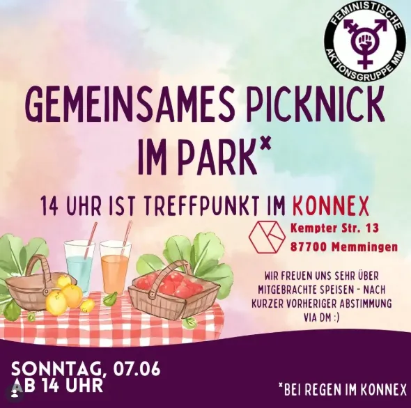 Gemeinsames Picknick im Park in Memmingen