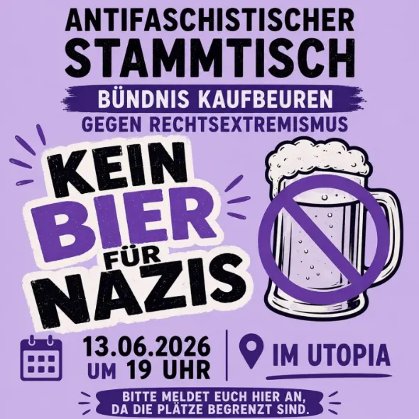 Antifaschistischer Stammtisch im Utopia Kaufbeuren