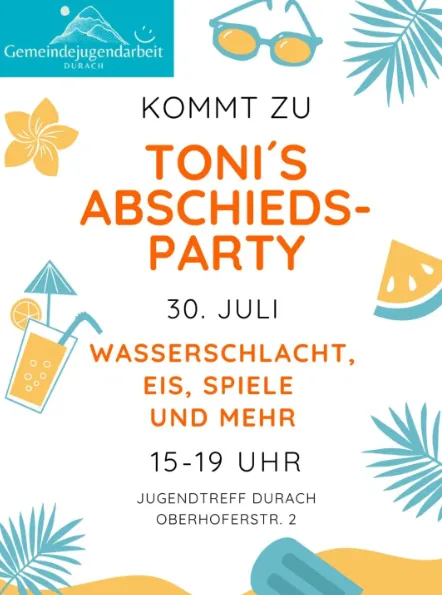 Tonis Abschiedsparty im Jugendtreff Durach