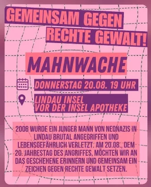 Mahnwache gegen rechte Gewalt in Lindau