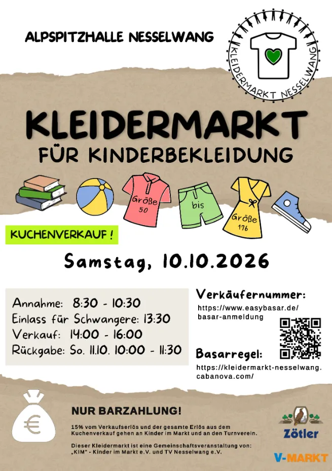 Kleidermarkt für Kinderbekleidung in Nesselwang