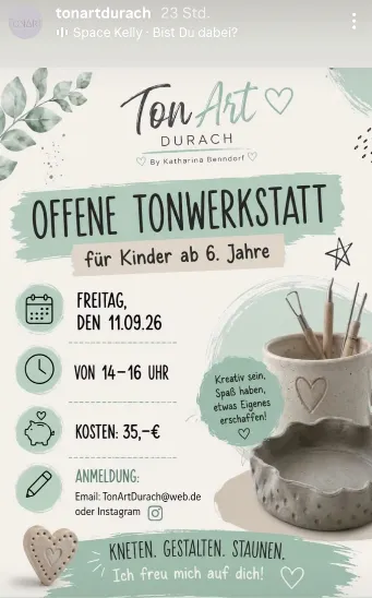 Offene Tonwerkstatt bei TonArt Durach