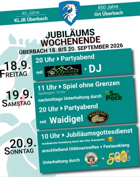 Jubiläumswochenende in Überbach