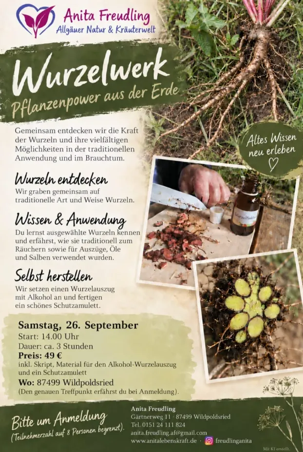 Kräuterwanderung im Wald bei Wildpoldsried