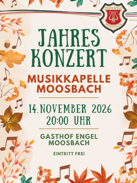 Jahreskonzert der Musikkapelle Moosbach