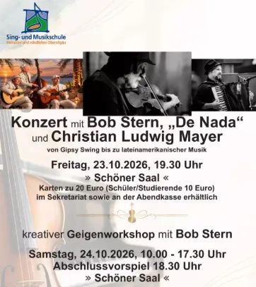 Bob Stern, „De Nada“ und Christian Ludwig Mayer in Kempt…