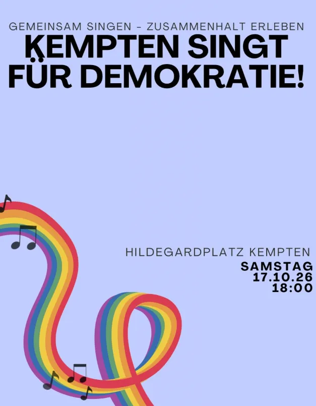 Kempten singt für Demokratie auf dem Hildegardplatz