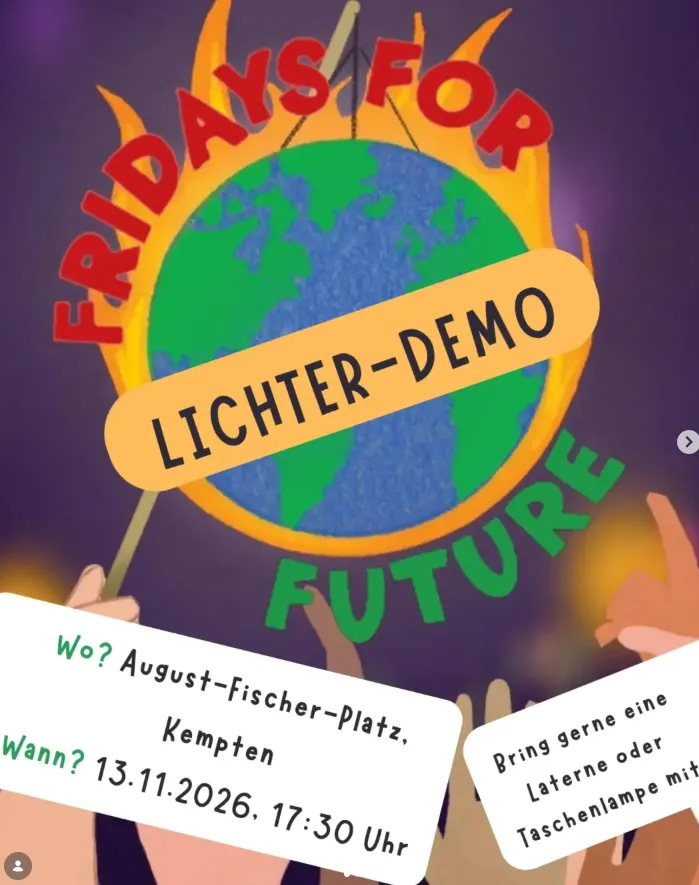 Lichter-Demo von Fridays for Future in Kempten