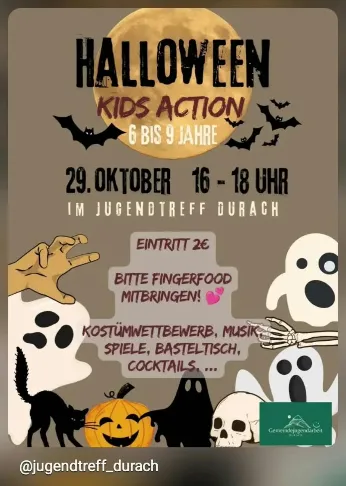 Halloween Kids Action im Jugendtreff Durach