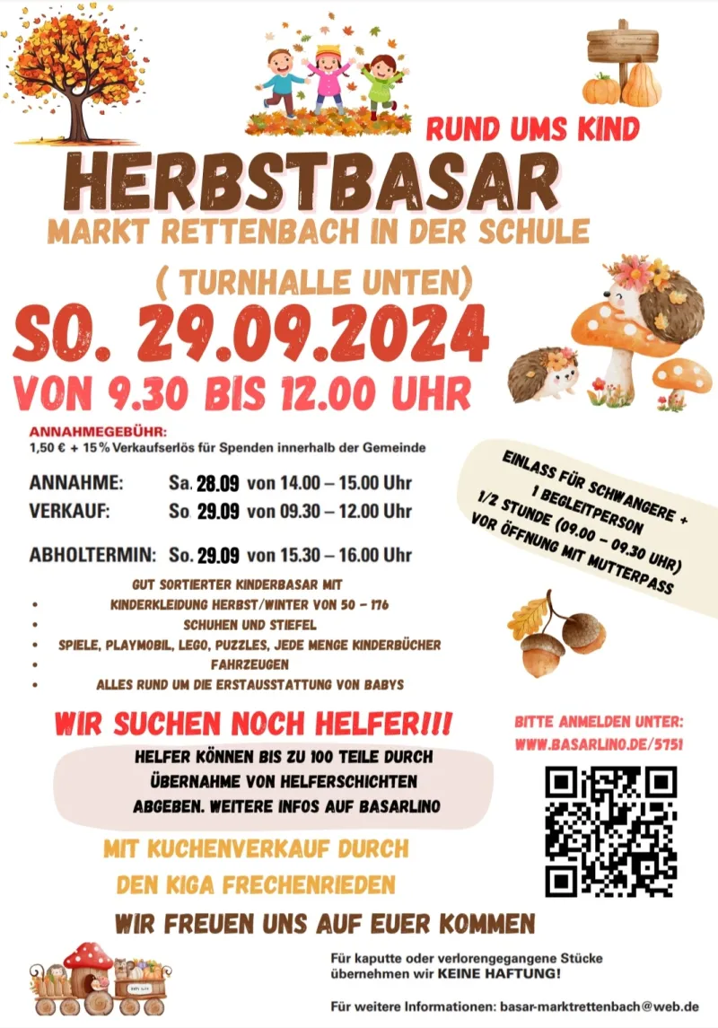 Kinderbasar Herbst/Winter Markt Rettenbach