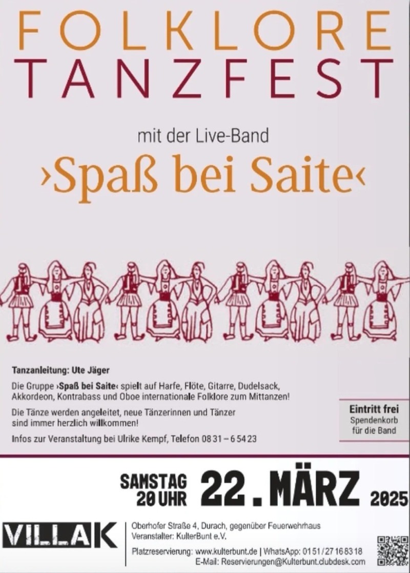 Folklore-Tanzfest mit „Spaß bei Saite“ in Durach