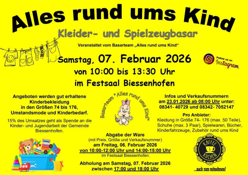 Kinder- und Spielzeugbasar im Festsaal Bissenhofen