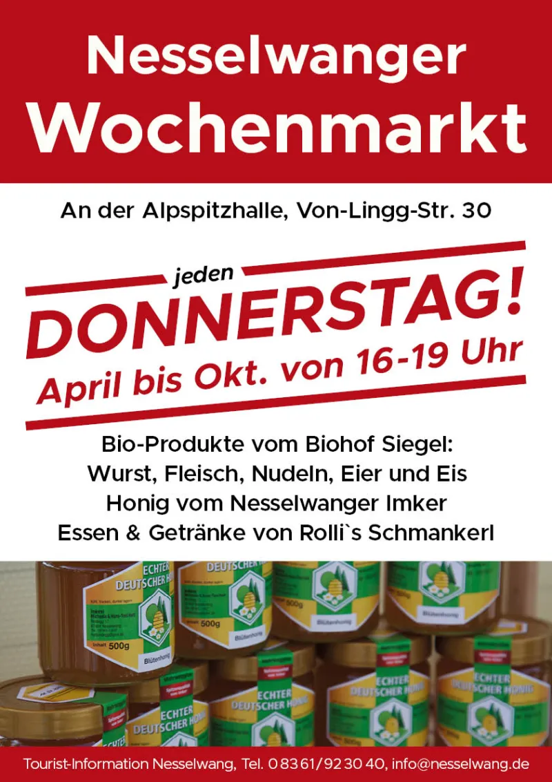 Nesselwanger Wochenmarkt an der Alpspitzhalle