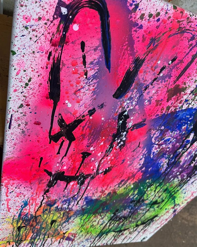Actionpainting im art.flow Atelier in Leutkirch