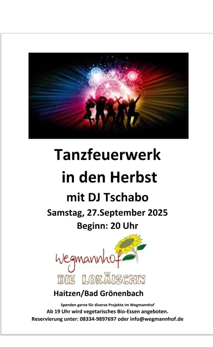 Tanzfeuerwerk mit DJ Tschabo auf dem Wegmannhof