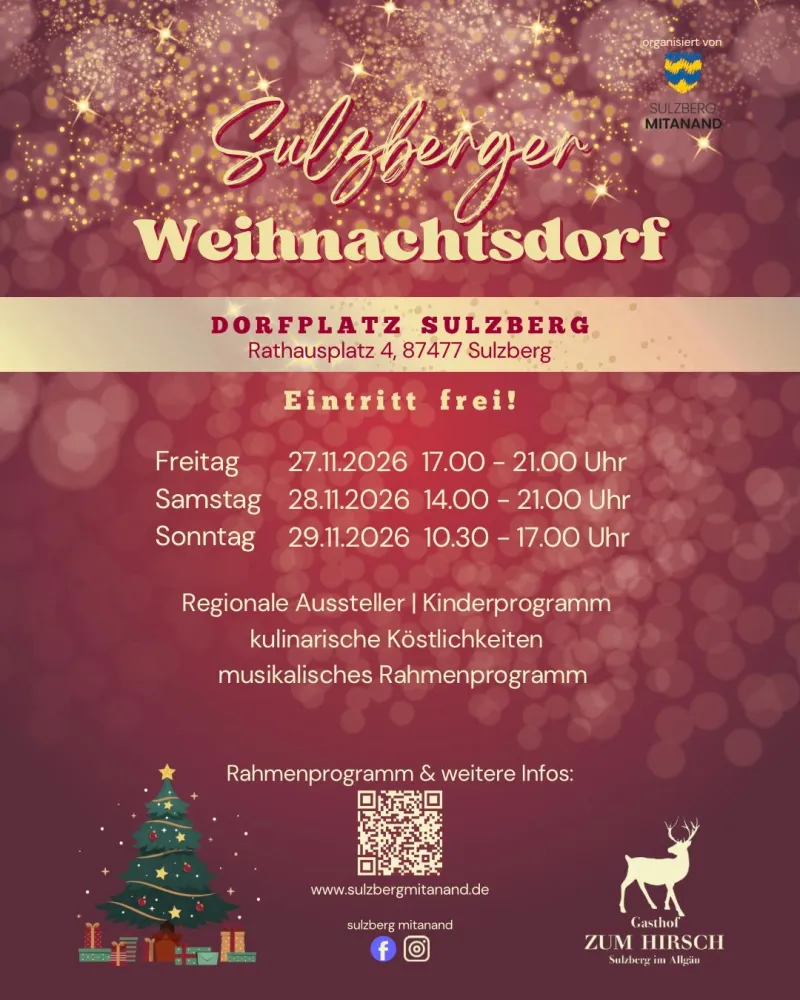 Sulzberger Weihnachtsdorf auf dem Dorfplatz