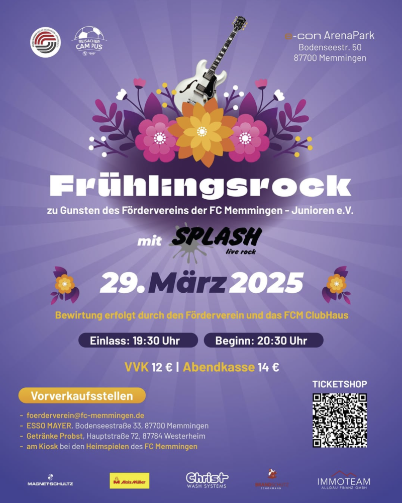 Frühlingsrock mit Splash im e-con ArenaPark Memmingen