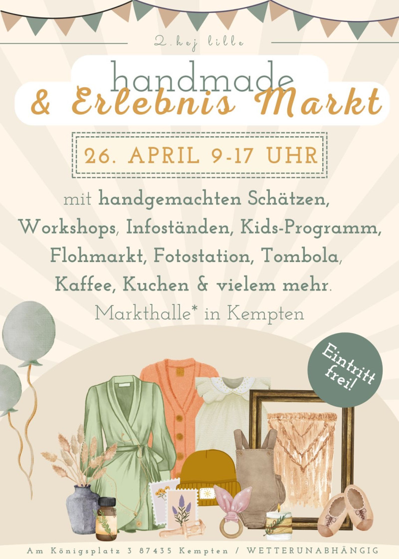 hej lille handmade & Erlebnis Markt in der Markthalle Kempten