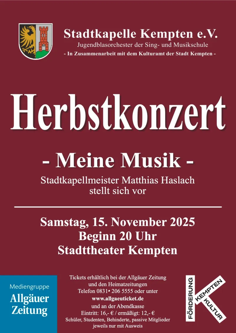 Stadtkapelle-Herbstkonzert im Stadttheater Kempten