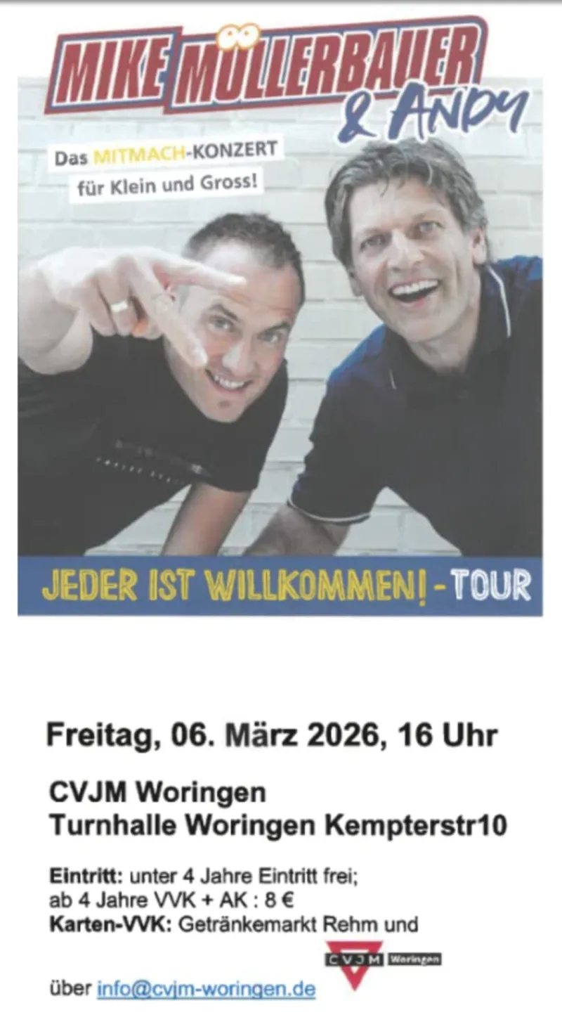 Mitmachkonzert Mike Müllerbauer & Andy in Woringen