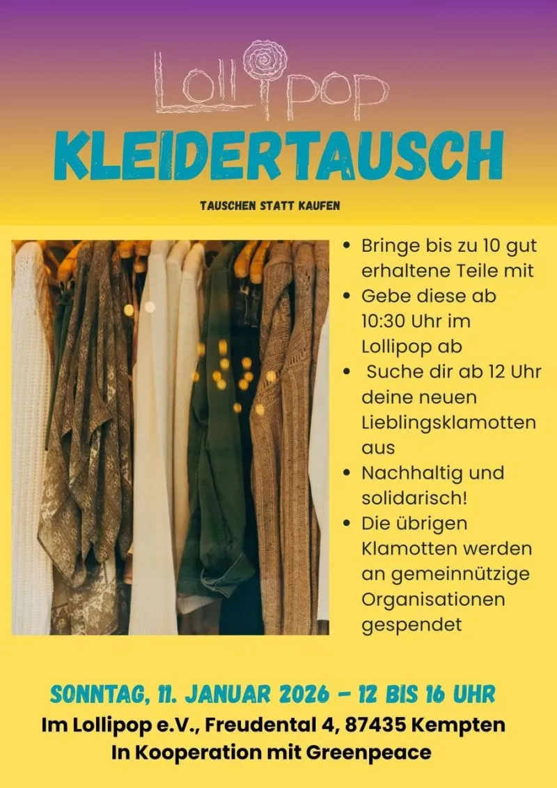 Kleidertausch im Lollipop in Kempten