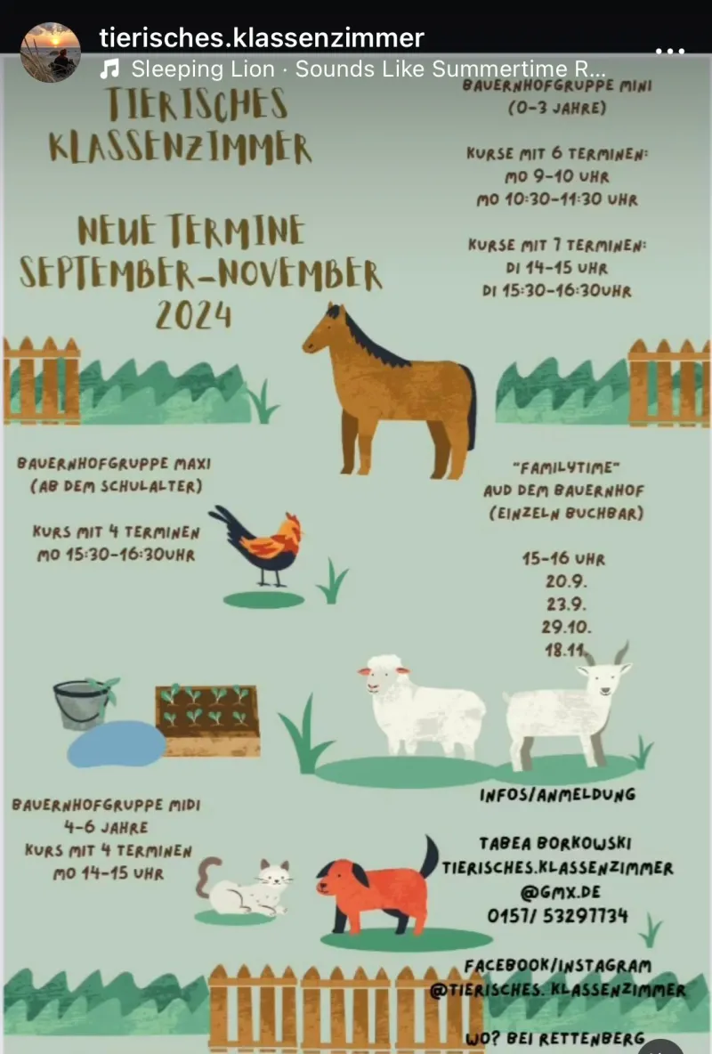 Familienzeit im Tierischen Klassenzimmer bei Rettenberg