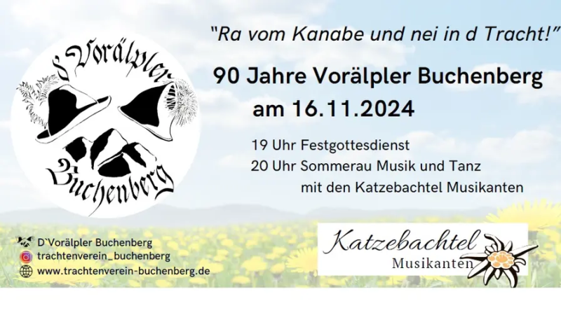 90 Jahre Trachten- und Heimatverein D'Vorälpler Buchenberg