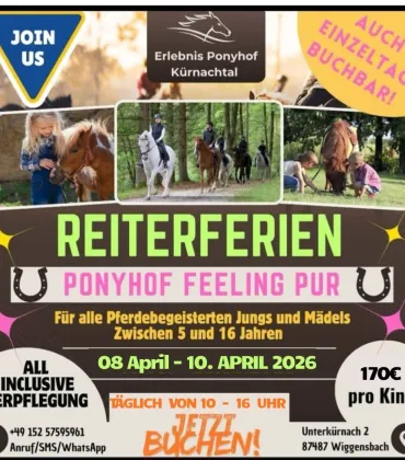 Reiterferien im Ponyhof Kürnachtal in Wiggensbach