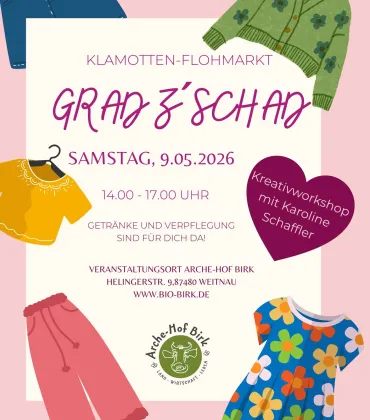 Grad z’schad Frauenflohmarkt am Arche-Hof Birk
