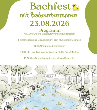 Bachfest mit großem Badeentenrennen in Waal
