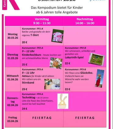 Kinderferienprogramm im Kempodium Kempten