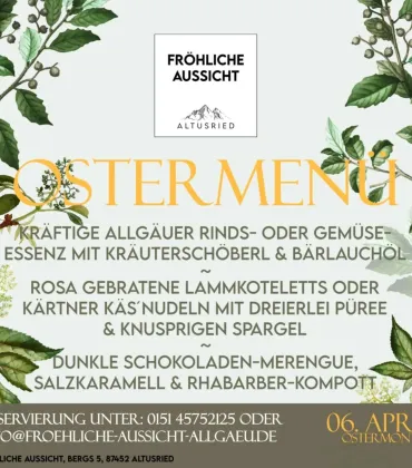 Ostermenü in der Fröhlichen Aussicht in Altusried