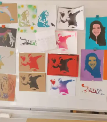 Schablonen-Graffiti in der Kunstfabrik Kempten