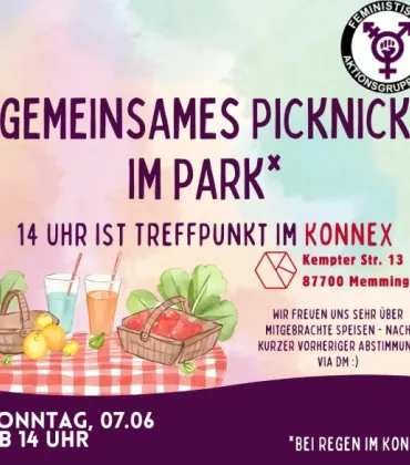 Gemeinsames Picknick im Park in Memmingen