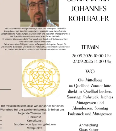 Seminar mit Johannes Kohlbauer im Quellhof