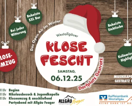 Westallgäuer Klosefescht mit Kloseumzug in Gestratz