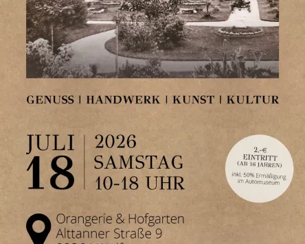 Kunst- und Genusshandwerkermarkt im Hofgarten Wolfegg