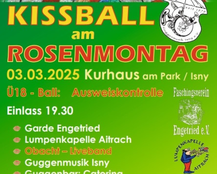 Kissball am Rosenmontag im Kurhaus Isny