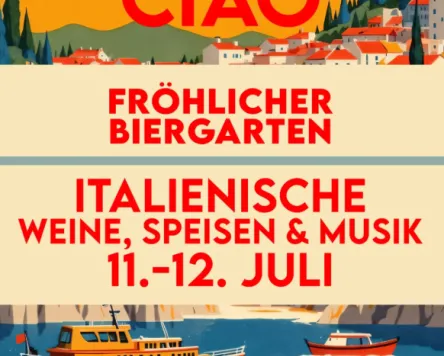 Ciao im Biergarten Fröhliche Aussicht