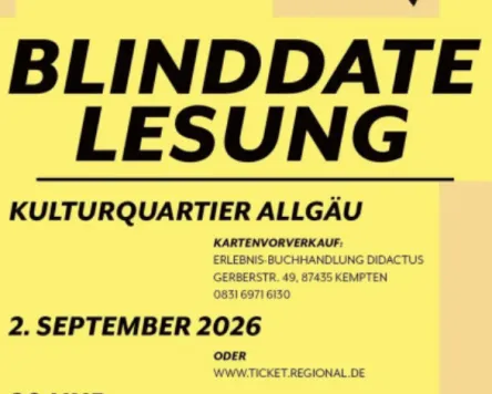 Blinddate-Lesung im Kulturquartier Allgäu