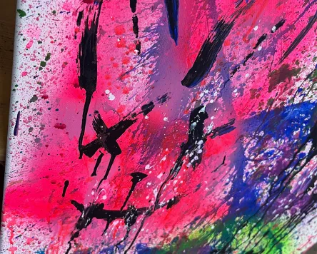 Actionpainting im art.flow Atelier in Leutkirch