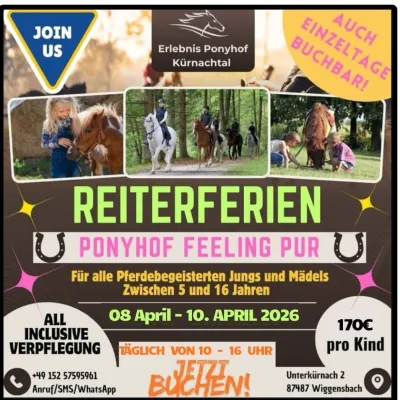 Reiterferien im Ponyhof Kürnachtal in Wiggensbach